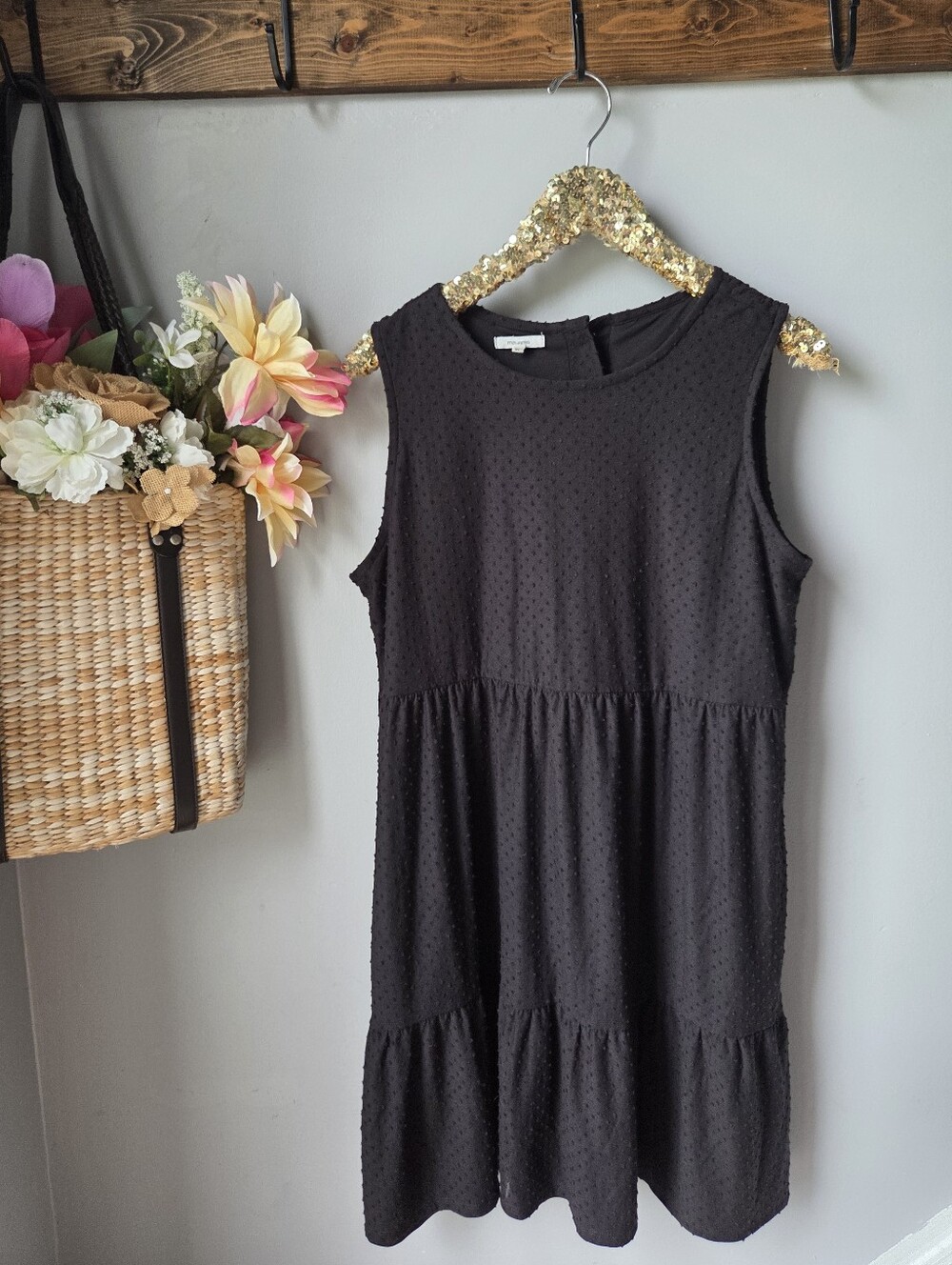 Maurices Black Sleeveless Tiered Mini Dress